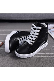 Women's Shoes Canvas Wedge Heel Round Toe Athletic Shoes Outdoor / Athletic / Dress / Casual Black / White