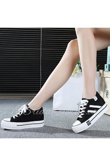 Women's Shoes Increased Within Flange Canvas Platform Comfort Fashion Sneakers More Colors Available