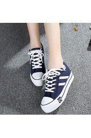 Women's Shoes Increased Within Flange Canvas Platform Comfort Fashion Sneakers More Colors Available