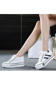 Women's Shoes Increased Within Flange Canvas Platform Comfort Fashion Sneakers More Colors Available