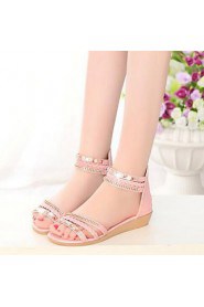 Women's Shoes Diamond Zipper Knit Vintage Fahsion Flat Heel Comfort Sandals Dress