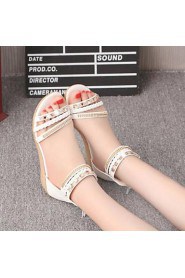 Women's Shoes Diamond Zipper Knit Vintage Fahsion Flat Heel Comfort Sandals Dress