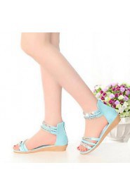 Women's Shoes Diamond Zipper Knit Vintage Fahsion Flat Heel Comfort Sandals Dress