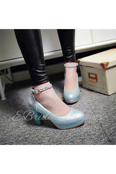 Women's Shoes Leatherette Chunky Heel Heels / Platform / Round Toe Heels Wedding / Party & Evening / Dress