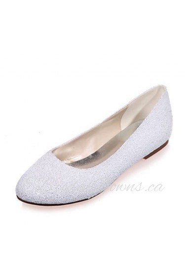 Women's Wedding Shoes Round Toe Flats Wedding / Party & Evening Black / Ivory / White