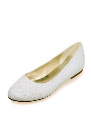 Women's Wedding Shoes Round Toe Flats Wedding / Party & Evening Black / Ivory / White