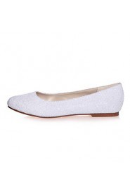 Women's Wedding Shoes Round Toe Flats Wedding / Party & Evening Black / Ivory / White