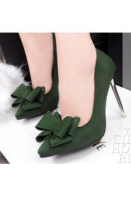 Women's Shoes Velvet Stiletto Heel Heels Pumps/Heels Party & Evening/Dress/Casual Black/Green/Red