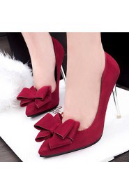 Women's Shoes Velvet Stiletto Heel Heels Pumps/Heels Party & Evening/Dress/Casual Black/Green/Red