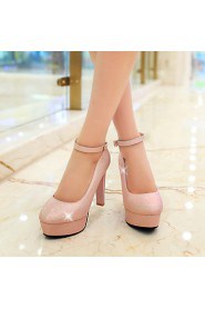 Women's Shoes Leatherette Stiletto Heel Heels Heels Office & Career / Dress / Casual Blue / Pink / Red / Silver / Gold