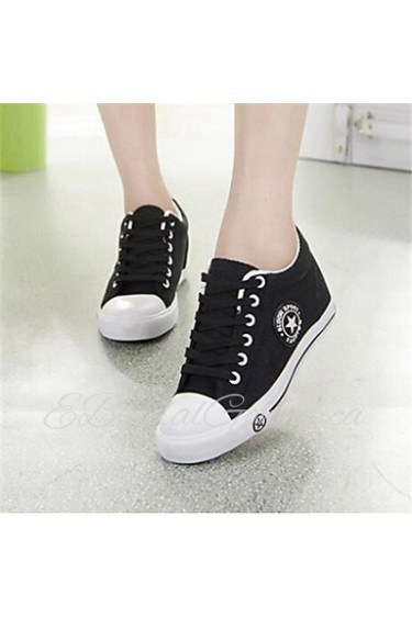 Women's Shoes Low Heel Round Toe Fashion Sneakers Casual Black/Blue/Green/Red/White