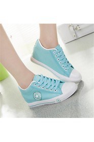 Women's Shoes Low Heel Round Toe Fashion Sneakers Casual Black/Blue/Green/Red/White