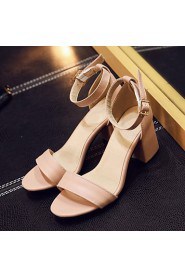 Women's Shoes Leatherette Chunky Heel Peep Toe Sandals Wedding / Office & Career / Party & Evening