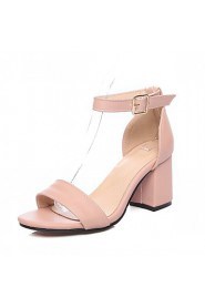 Women's Shoes Leatherette Chunky Heel Peep Toe Sandals Wedding / Office & Career / Party & Evening