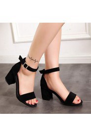 Women's Shoes Leatherette Chunky Heel Peep Toe Sandals Wedding / Office & Career / Party & Evening