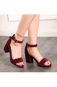 Women's Shoes Leatherette Chunky Heel Peep Toe Sandals Wedding / Office & Career / Party & Evening