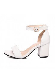 Women's Shoes Leatherette Chunky Heel Peep Toe Sandals Wedding / Office & Career / Party & Evening