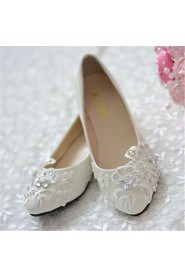 Women's Shoes Leather Flat Heel Pointed Toe Flats Wedding/Party & Evening White