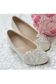 Women's Shoes Leather Flat Heel Pointed Toe Flats Wedding/Party & Evening White