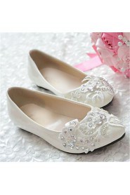 Women's Shoes Leather Flat Heel Pointed Toe Flats Wedding/Party & Evening White