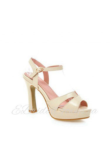 Women's Shoes Chunky Heel Heels / Peep Toe / Platform Sandals Wedding / Party & Evening / Pink / White / Almond