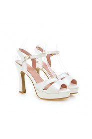 Women's Shoes Chunky Heel Heels / Peep Toe / Platform Sandals Wedding / Party & Evening / Pink / White / Almond