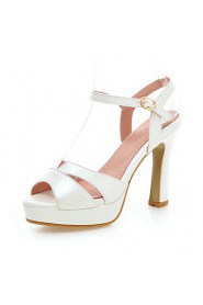 Women's Shoes Chunky Heel Heels / Peep Toe / Platform Sandals Wedding / Party & Evening / Pink / White / Almond