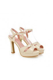 Women's Shoes Chunky Heel Heels / Peep Toe / Platform Sandals Wedding / Party & Evening / Pink / White / Almond