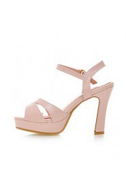 Women's Shoes Chunky Heel Heels / Peep Toe / Platform Sandals Wedding / Party & Evening / Pink / White / Almond