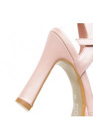 Women's Shoes Chunky Heel Heels / Peep Toe / Platform Sandals Wedding / Party & Evening / Pink / White / Almond