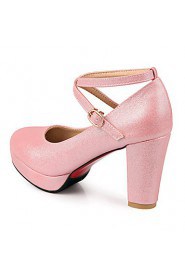 Women's Shoes Chunky Heel Heels / Platform / Round Toe Heels Wedding / Party & Evening / Dress Pink / Red / White