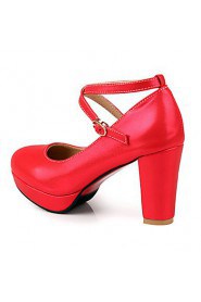 Women's Shoes Chunky Heel Heels / Platform / Round Toe Heels Wedding / Party & Evening / Dress Pink / Red / White