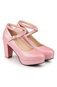 Women's Shoes Chunky Heel Heels / Platform / Round Toe Heels Wedding / Party & Evening / Dress Pink / Red / White