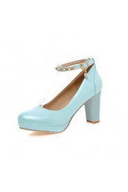 Women's Shoes Chunky Heel Heels/Platform/Round Toe Heels Office & Career/Dress Black/Blue/Pink/White