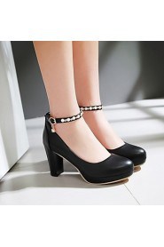 Women's Shoes Chunky Heel Heels/Platform/Round Toe Heels Office & Career/Dress Black/Blue/Pink/White