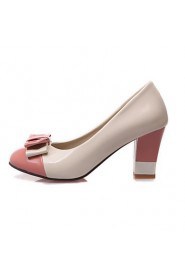 Patent Leather Women's Chunky Heel Round Toe Pumps/Heels Shoes (More Colors)