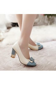 Patent Leather Women's Chunky Heel Round Toe Pumps/Heels Shoes (More Colors)