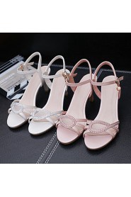 Women's Shoes Stiletto Heels/Sling back Sandals Office & Career/Dress Pink/White