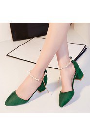 Women's Shoes Heel Heels / Pointed Toe Sandals / Heels Outdoor / Dress / Casual Black / Green / Red