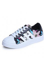 Women's Shoes Leatherette Platform Comfort Fashion Sneakers Outdoor / Casual Black / White