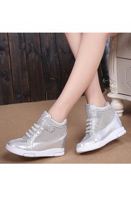 Women's Shoes Leatherette Wedge Heel Wedges / Heels Fashion Sneakers Outdoor / Office & Career / Athletic / Casual Pink