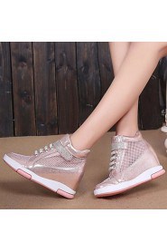 Women's Shoes Leatherette Wedge Heel Wedges / Heels Fashion Sneakers Outdoor / Office & Career / Athletic / Casual Pink