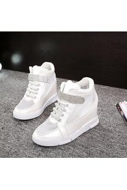 Women's Shoes Leatherette Wedge Heel Wedges / Heels Fashion Sneakers Outdoor / Office & Career / Athletic / Casual Pink