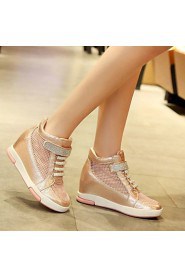 Women's Shoes Leatherette Wedge Heel Wedges / Heels Fashion Sneakers Outdoor / Office & Career / Athletic / Casual Pink