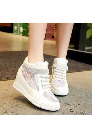 Women's Shoes Leatherette Wedge Heel Wedges / Heels Fashion Sneakers Outdoor / Office & Career / Athletic / Casual Pink