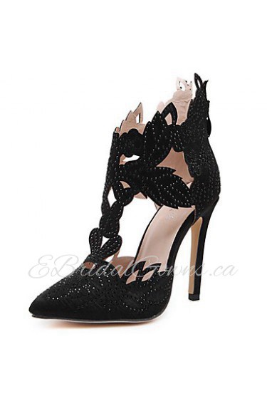 Women's Shoes Synthetic Stiletto Heel Pointed Toe Heels Party & Evening / Dress Black / White