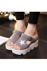 Women's Shoes Synthetic Platform Peep Toe / Creepers Sandals Office & Career / Casual Black / White / Gray