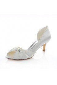 Women's Shoes Stretch Satin Stiletto Heel Heels / Peep Toe Sandals / Heels Wedding / Party & Evening / Dress Ivory