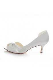 Women's Shoes Stretch Satin Stiletto Heel Heels / Peep Toe Sandals / Heels Wedding / Party & Evening / Dress Ivory