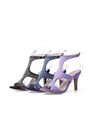 Women's Shoes Stiletto Heels/Sling back/Open Toe Sandals Party & Evening/Dress Black/Blue/Purple